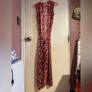 Belted Michael Kors Printed Maxi Dress